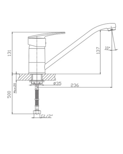 Смеситель для кухни Haiba HB4906 Хром