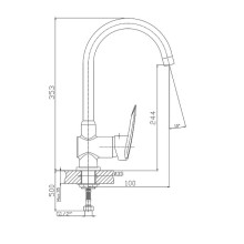 Смеситель для кухни Haiba HB4007 Хром