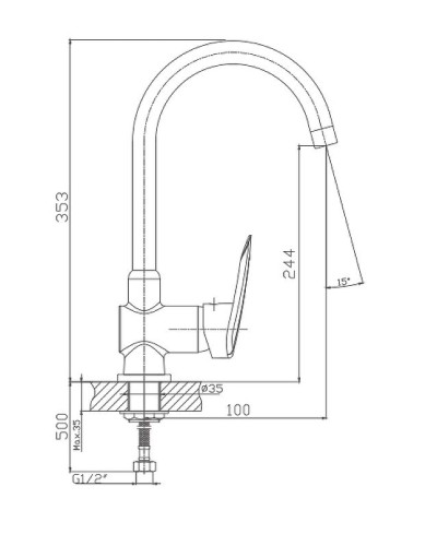 Смеситель для кухни Haiba HB4007 Хром