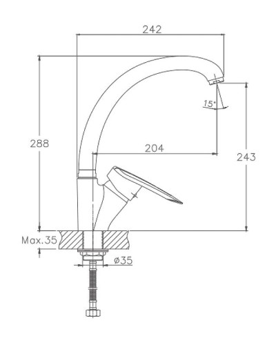 Смеситель для кухни Haiba HB4107-2 Хром