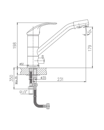 Смеситель для кухни Haiba HB4321 Хром