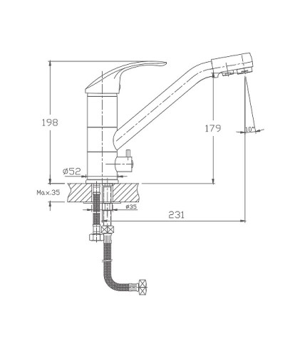 Смеситель для кухни Haiba HB4321-5 Сатин
