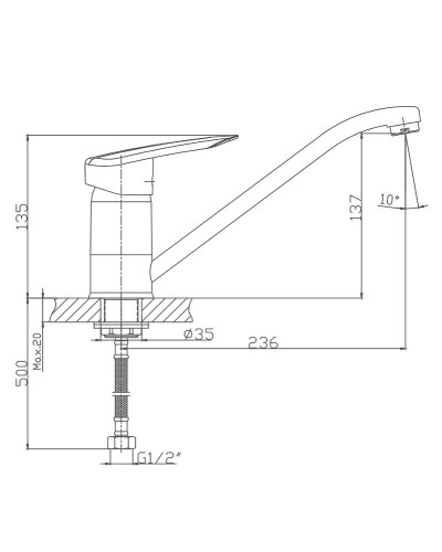 Смеситель для кухни Haiba HB4907 Хром