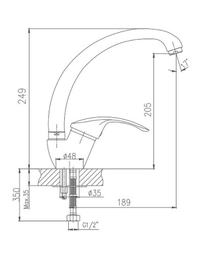 Смеситель для кухни Haiba HB4121 Хром