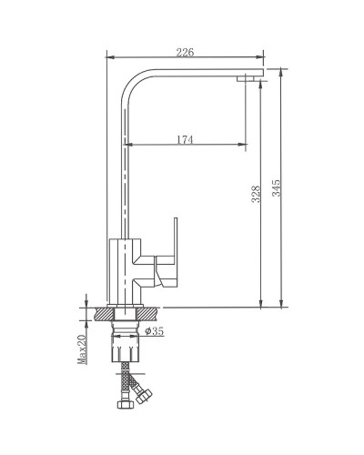 Смеситель для кухни Haiba HB70806 Нержавеющая сталь
