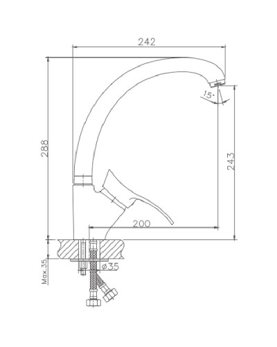 Смеситель для кухни Haiba HB4101 Хром