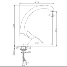 Смеситель для кухни Haiba HB4101-2 Хром