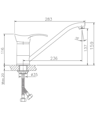 Смеситель для кухни Haiba HB4901 Хром