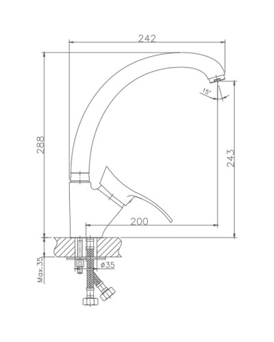 Смеситель для кухни Haiba HB4101-1 Хром