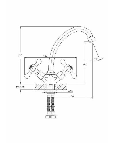 Смеситель для кухни Haiba HB4908 Хром