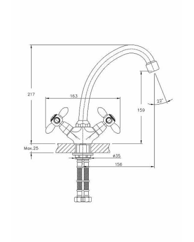 Смеситель для кухни Haiba HB4927 Хром