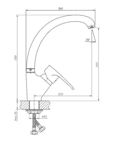 Смеситель для кухни Haiba HB4165-2 Хром