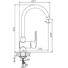 Смеситель для кухни Haiba HB4066 Хром