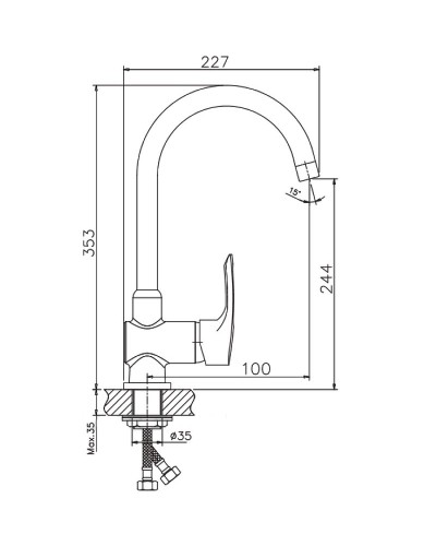 Смеситель для кухни Haiba HB4066 Хром