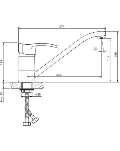 Смеситель для кухни Haiba HB4970 Хром