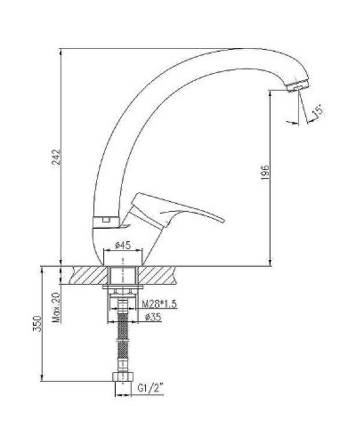 Смеситель для кухни Haiba HB4313-1 Хром матовый