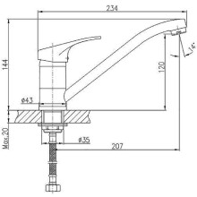 Смеситель для кухни Haiba HB4913-1 Хром матовый