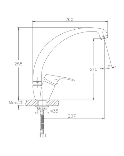 Смеситель для кухни Haiba HB4113-2 Хром