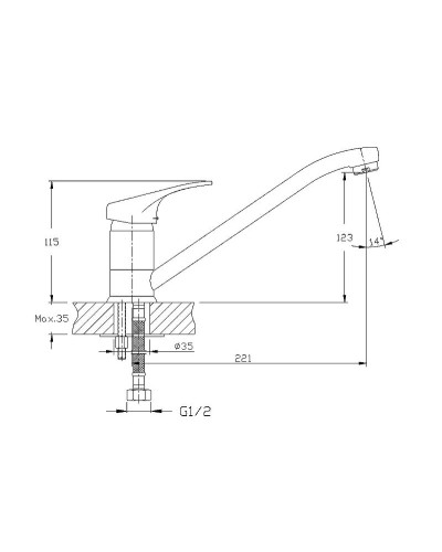 Смеситель для кухни Haiba HB4813 Хром