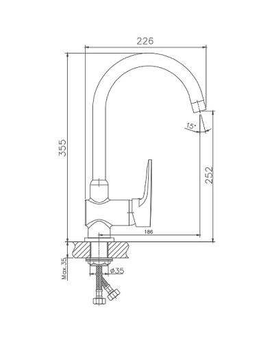 Смеситель для кухни Haiba HB4068 Хром
