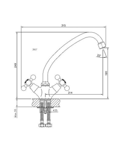 Смеситель для кухни Haiba HB4519 Хром