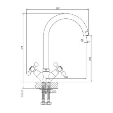 Смеситель для кухни Haiba HB4119-5 Сатин