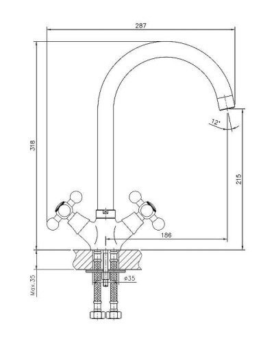 Смеситель для кухни Haiba HB4119-5 Сатин