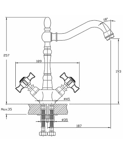 Смеситель для кухни Haiba HB4324 Хром