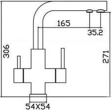 Смеситель для кухни с подключением к фильтру Zorg Inox SZR-1126
