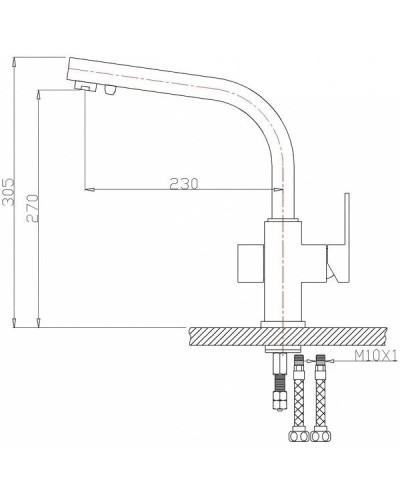 Смеситель для кухни с подключением к фильтру Zorg Sanitary ZR 311 YF-PVD BRONZE