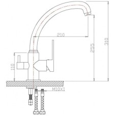 Смеситель для кухни с подключением к фильтру Zorg Sanitary ZR 315 YF