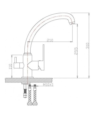 Смеситель для кухни с подключением к фильтру Zorg Sanitary ZR 315 YF-33 BR