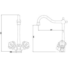 Смеситель для кухни с подключением к фильтру Zorg Sanitary ZR 515 YF-88 GRUSTAL