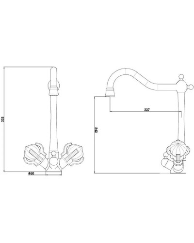 Смеситель для кухни с подключением к фильтру Zorg Sanitary ZR 515 YF-88 GRUSTAL