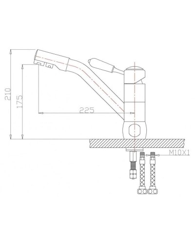 Смеситель для кухни с подключением к фильтру Zorg Sanitary ZR 400 KF-46-BR
