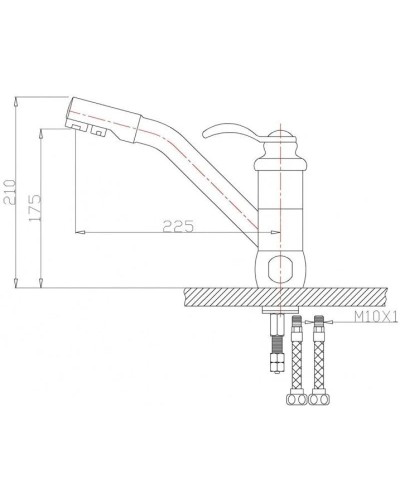 Смеситель для кухни с подключением к фильтру Zorg Sanitary ZR 400 KF-47-BR