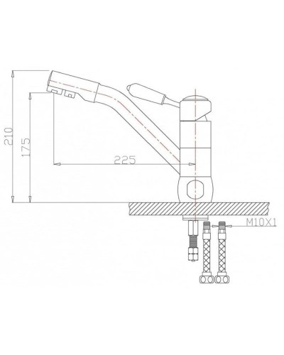 Смеситель для кухни с подключением к фильтру Zorg Sanitary ZR 400 KF-46
