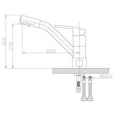 Смеситель для кухни с подключением к фильтру Zorg Sanitary ZR400KF12ALYUMETALLIK