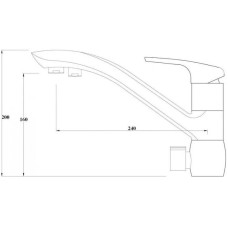 Смеситель для кухни с подключением к фильтру Zorg Sanitary ZR 404 KF BLACK