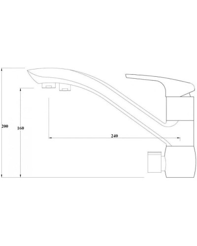 Смеситель для кухни с подключением к фильтру Zorg Sanitary ZR 404 KF BLACK