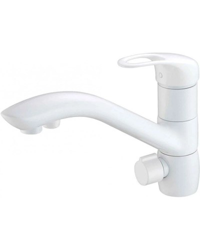 Смеситель для кухни с подключением к фильтру Zorg Sanitary ZR 404 KF WHITE