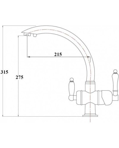 Смеситель для кухни с подключением к фильтру Zorg Sanitary ZR 327 YF BR