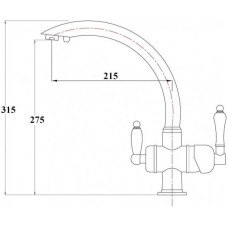 Смеситель для кухни с подключением к фильтру Zorg Sanitary ZR 327 YF BR LIGHT