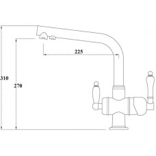 Смеситель для кухни с подключением к фильтру Zorg Sanitary ZR328YFPECOCHHYI