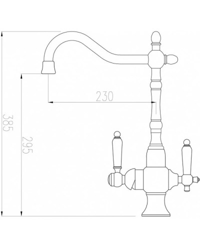 Смеситель для кухни с подключением к фильтру Zorg Sanitary ZR 336 YF-22 BR