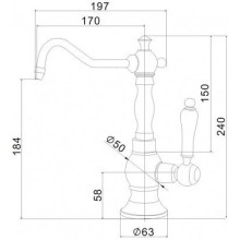 Кран для фильтра Zorg Stone ZR 01 NICKEL