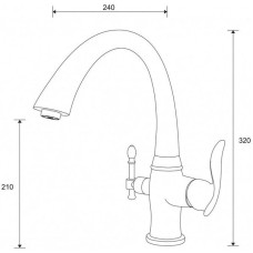Смеситель для кухни с подключением к фильтру Zorg Sanitary ZR 340 YF