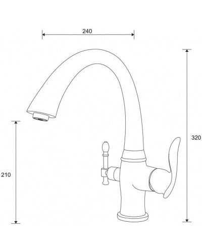 Смеситель для кухни с подключением к фильтру Zorg Sanitary ZR 340 YF