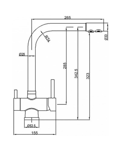 Смеситель для кухни с подключением к фильтру Zorg Sanitary ZR348YFXPOMKBAPC
