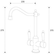 Смеситель для кухни с подключением к фильтру Zorg Sanitary ZR 344 YF STEEL
